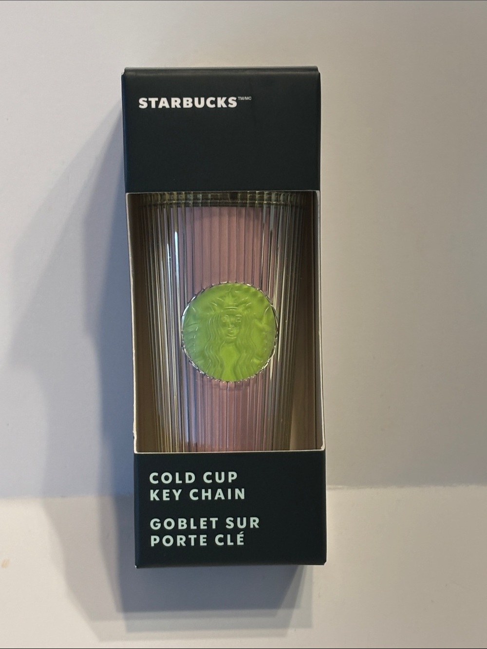 Starbucks 2025 Lime Green and Purple Pleated Cold Cup Key Chain
